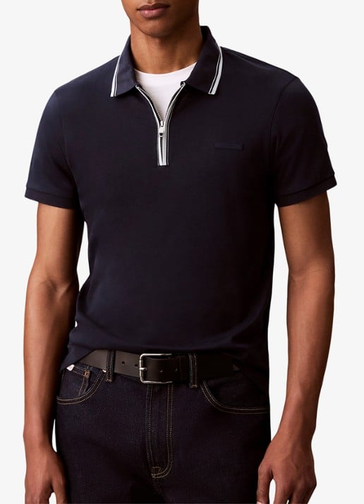Calvin Klein Regular fit polo met halve rits
