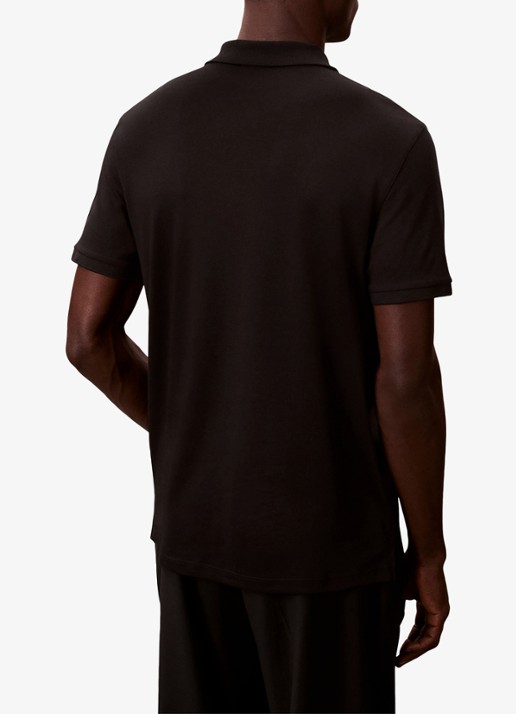Calvin Klein Regular fit polo met logo - achterkant zwart