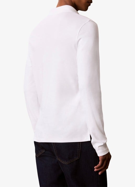 Calvin Klein Regular fit polo met logoborduring - achterkant 6 bright white-yaf