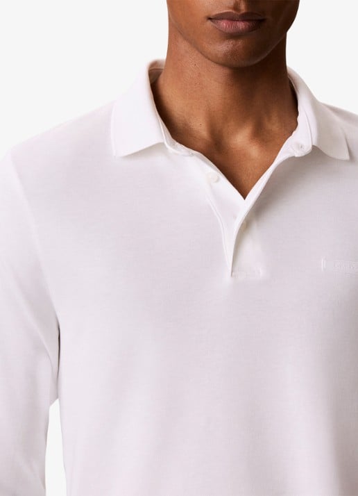 Calvin Klein Regular fit polo met logoborduring - detail 2 bright white-yaf