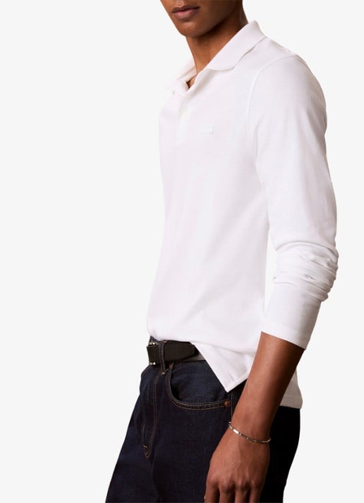 Calvin Klein Regular fit polo met logoborduring - detail 3 bright white-yaf