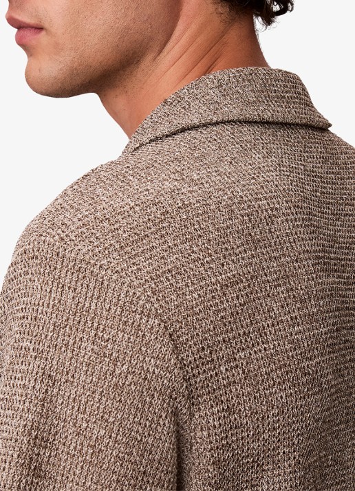Calvin Klein Regular fit polo met structuur - detail 6 lichtbruin
