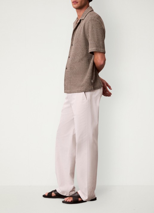 Calvin Klein Regular fit polo met structuur - voorkant 2 lichtbruin