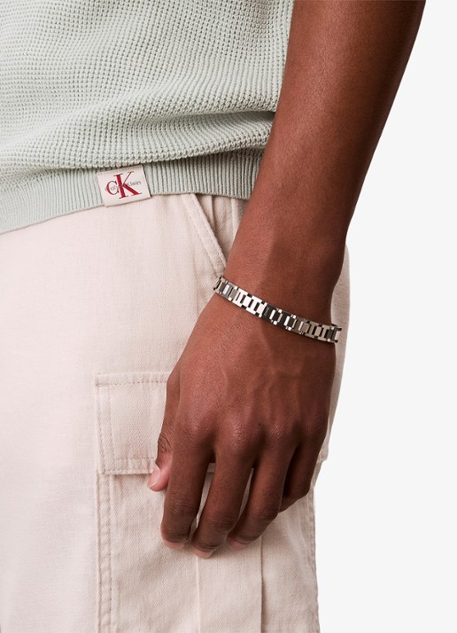 Calvin Klein Regular fit polo met structuur - detail 4 grijs