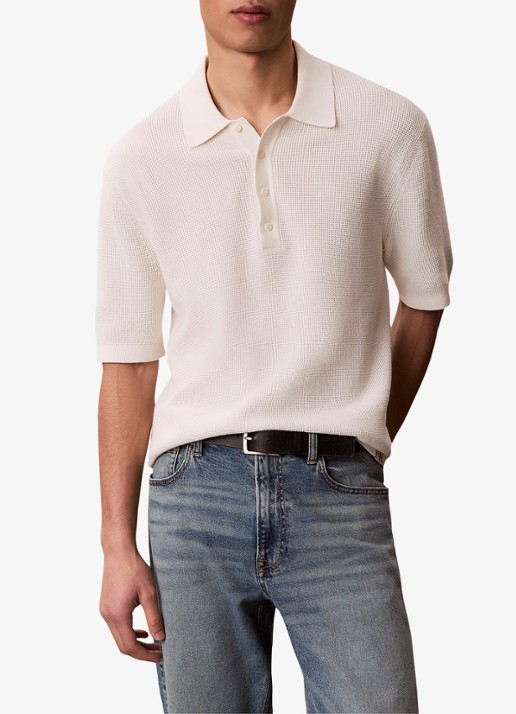 Calvin Klein Regular fit polo met structuur