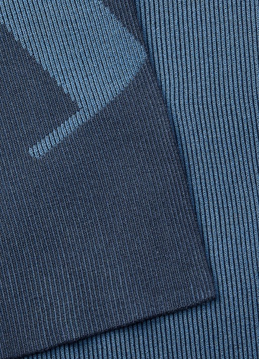 Calvin Klein Ribgebreide sjaal met logoprint 170 x 28 cm - detail 2 indigo