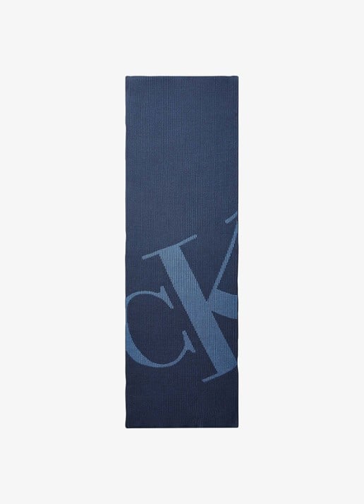 Calvin Klein Ribgebreide sjaal met logoprint 170 x 28 cm