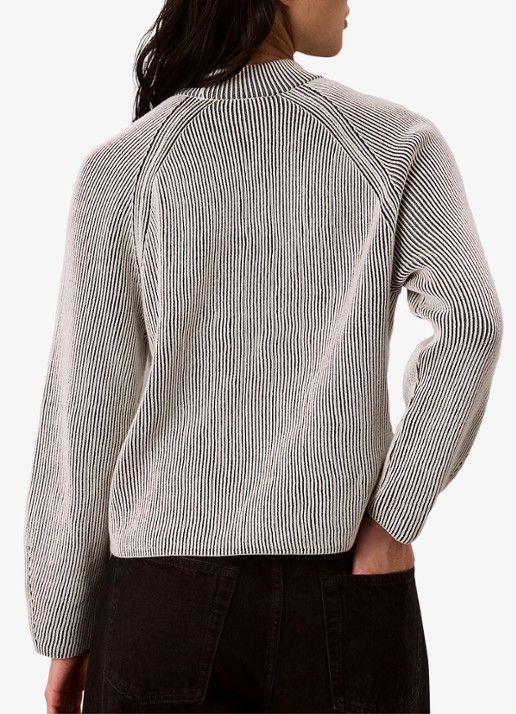 Calvin Klein Ribgebreide trui met grafische logoprint - achterkant 7 zwart