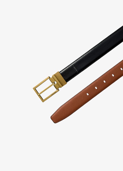 Calvin Klein Riem van leer - voorkant 2 zwart