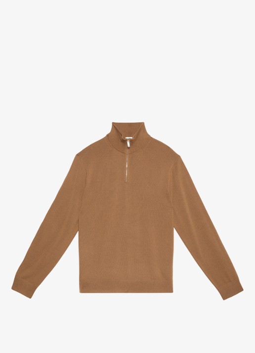 Calvin Klein Schipperstrui van wol met halve rits - voorkant 5 thrush-041