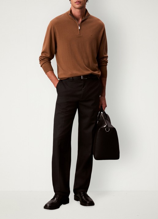 Calvin Klein Schipperstrui van wol met halve rits - voorkant 6 thrush-041