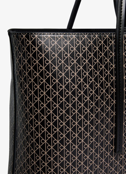 Calvin Klein Schoudertas met logoprint en uitneembaar etui - detail 3 zwart