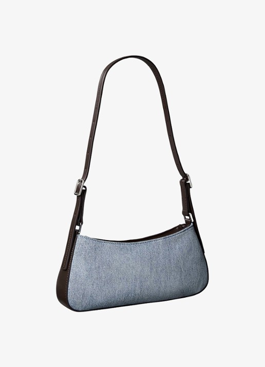 Calvin Klein Schoudertas van denim - achterkant 2 denim