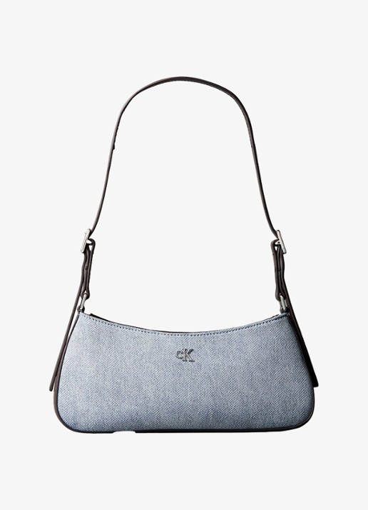 Calvin Klein Schoudertas van denim - voorkant denim