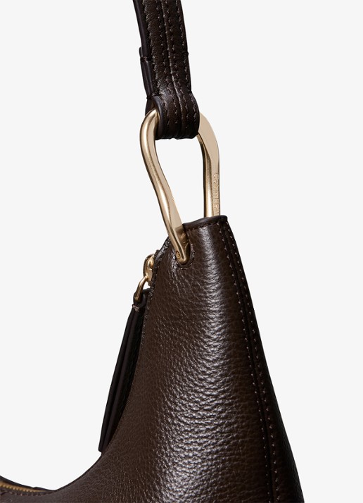 Calvin Klein Schoudertas van leer - detail 3 delicioso-bal /  bruin