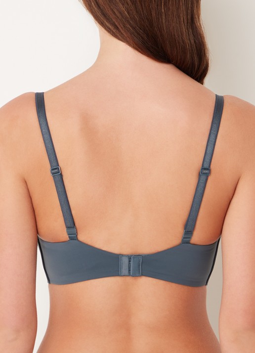 Calvin Klein Seductive Comfort beugelloze demi bh - achterkant antraciet