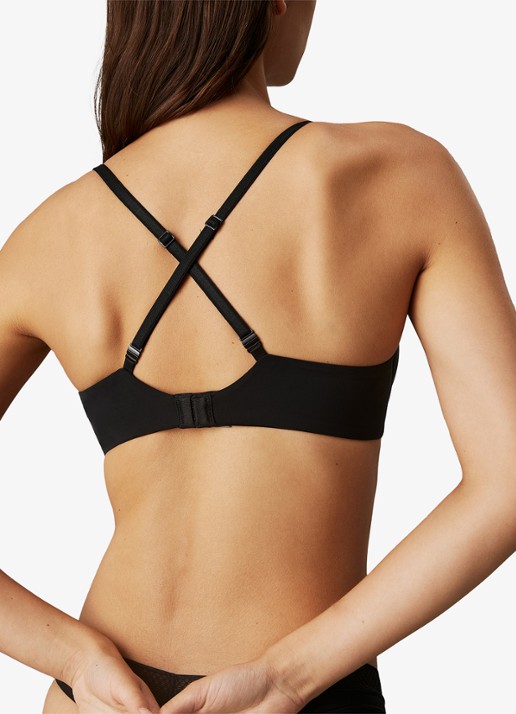 Calvin Klein Seductive Comfort push-up bh - achterkant diepzwart