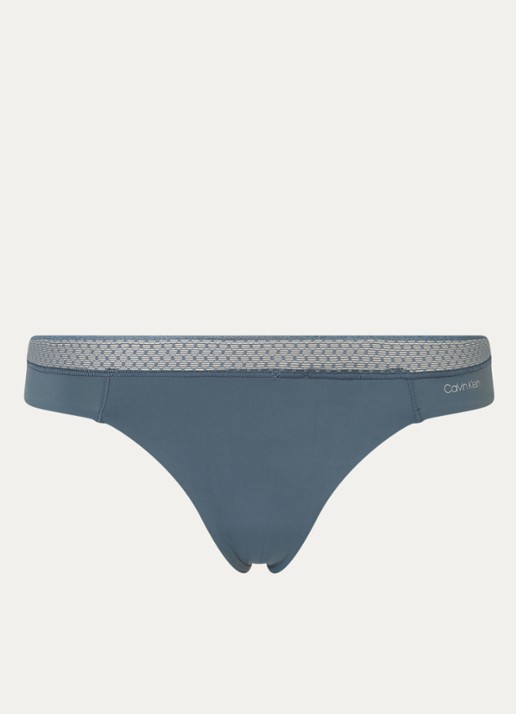 Calvin Klein Seductive Comfort string met kant - voorkant 4 petrolgroen