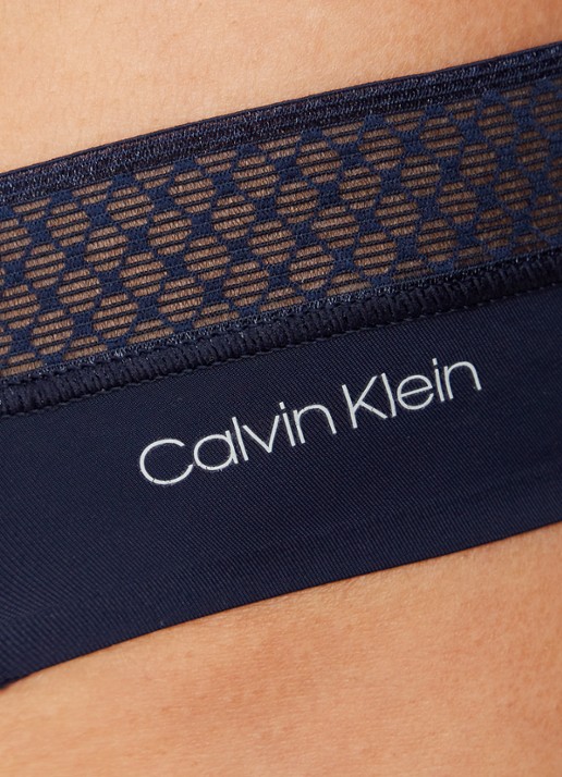 Calvin Klein Seductive Comfort string met kant - detail 3 blauw
