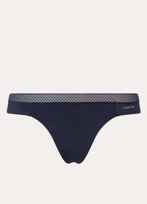Calvin Klein Seductive Comfort string met kant - voorkant blauw