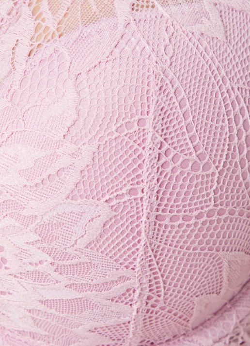 Calvin Klein Seductive Comfort voorgevormde plunge bh met overlay van kant - detail 5 roze