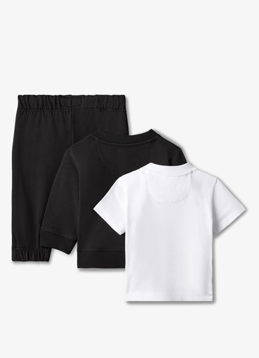 Calvin Klein Set van joggingbroek met trui en T-shirt in giftbox 2-delig - achterkant zwart