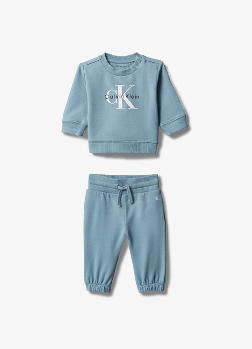 Calvin Klein Set van sweater en joggingbroek met logo 2-delig - voorkant 2 citadel-cdp /  grijs