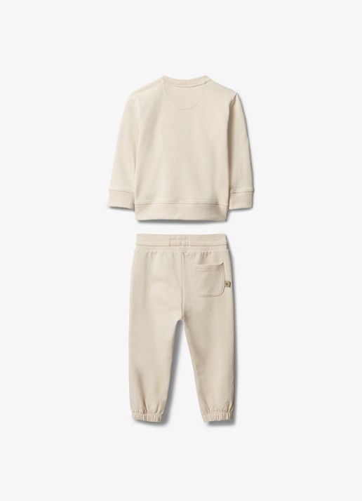 Calvin Klein Set van sweater en joggingbroek met logoborduring 2-delig - achterkant beige