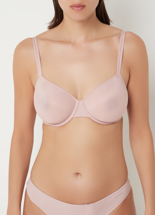 Calvin Klein Sheer Marquisette beugel bh - detail 2 lichtroze