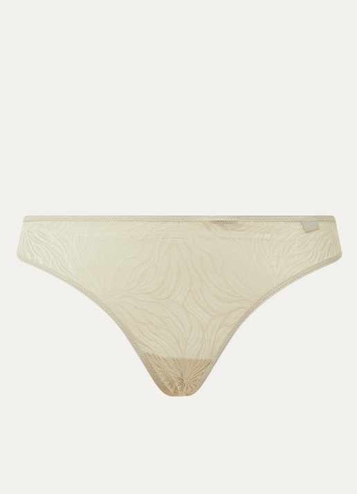 Calvin Klein Sheer Marquisette string van kant - voorkant eaucalyptus / groen