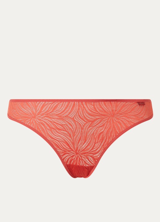 Calvin Klein Sheer Marquisette string van kant - voorkant 4 jazzberry jam / rood