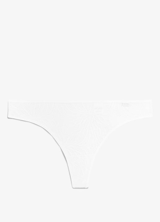 Calvin Klein Sheer Marquisette string van kant - voorkant white / wit