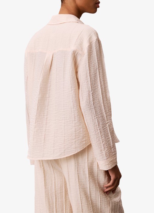 Calvin Klein Sheer tuniek met structuur - achterkant 4 creme
