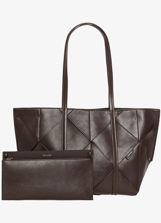 Calvin Klein Shopper met gevlochten detail - detail 3 delicioso-bal /  bruin