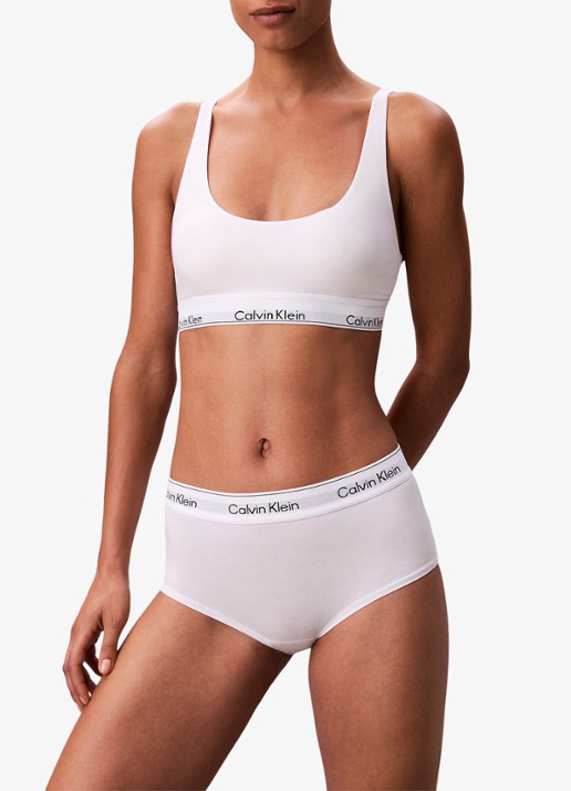 Calvin Klein Shorty met logoband - voorkant 6 wit