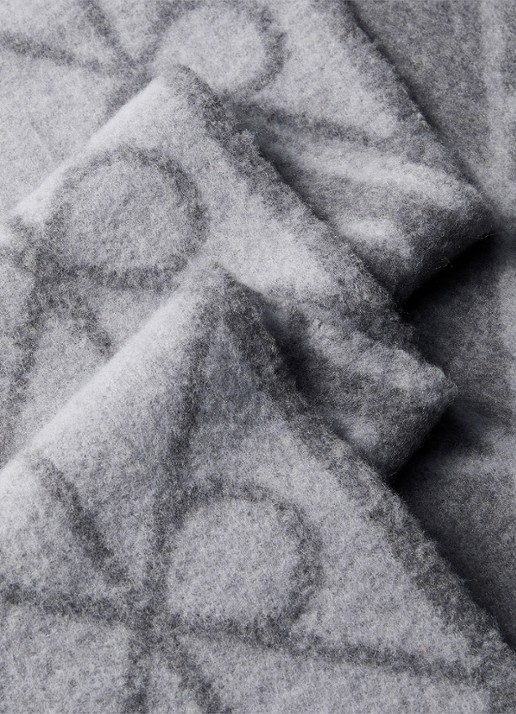 Calvin Klein Sjaal in wolblend met logoprint - detail 2 donkergrijs