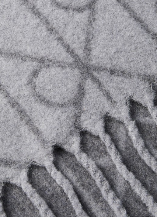 Calvin Klein Sjaal in wolblend met logoprint - detail 3 donkergrijs