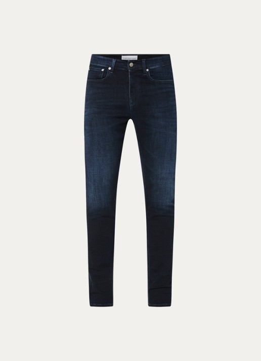 Calvin Klein Skinny jeans met donkere wassing - voorkant indigo