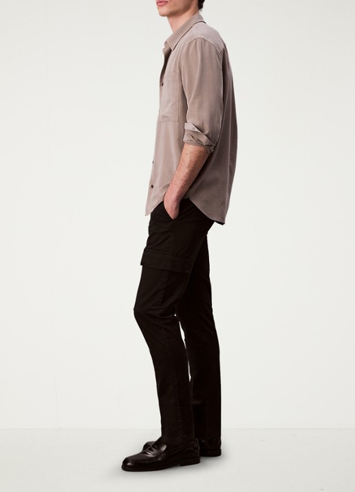 Calvin Klein Slim fit cargobroek met klepzakken - detail 4 zwart