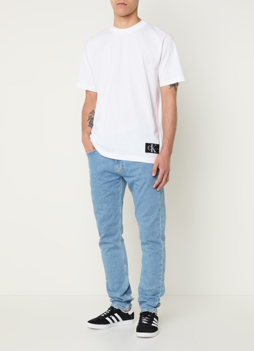 Calvin Klein Slim fit jeans met medium wassing - voorkant 2 indigo