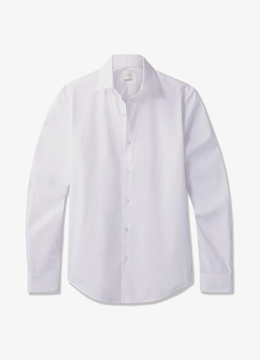 Calvin Klein Slim fit overhemd met dubbele manchet - voorkant wit