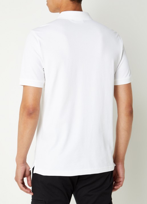 Calvin Klein Slim fit polo van piqué katoen met logo - achterkant 4 wit