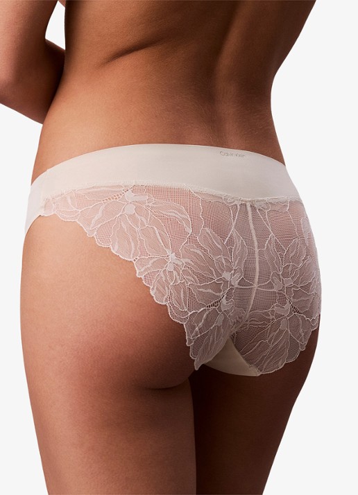 Calvin Klein Slip met details van kant - achterkant gebroken wit