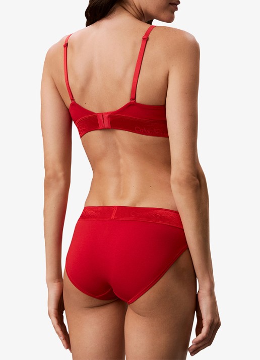 Calvin Klein Slip met logoband en glanzende finish - achterkant 4 kersenrood