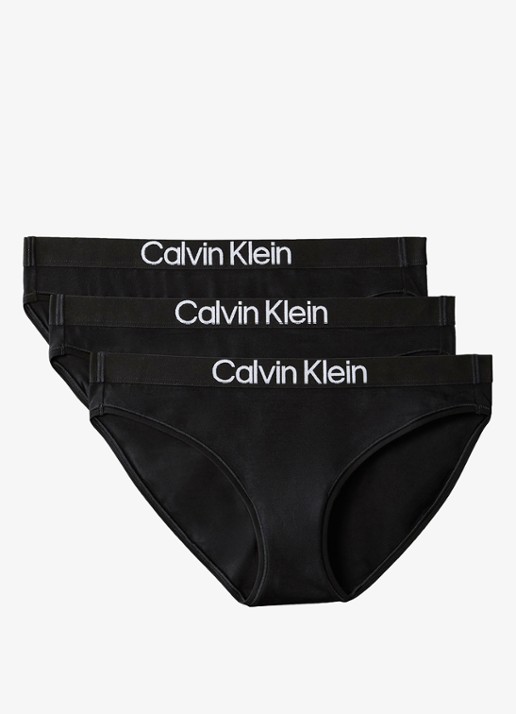Calvin Klein Slip met logoband in 3-pack - voorkant zwart