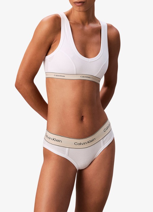 Calvin Klein Slip met logoband - voorkant 7 wit