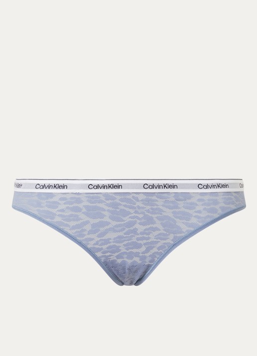 Calvin Klein Slip van mesh met panterprint - voorkant 4 staalblauw