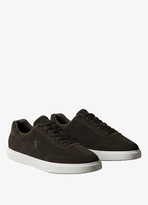 Calvin Klein Sneaker van suède - detail 4 donkerbruin