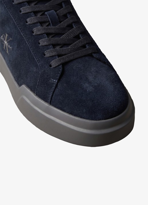 Calvin Klein Sneaker van suède - detail donkerblauw