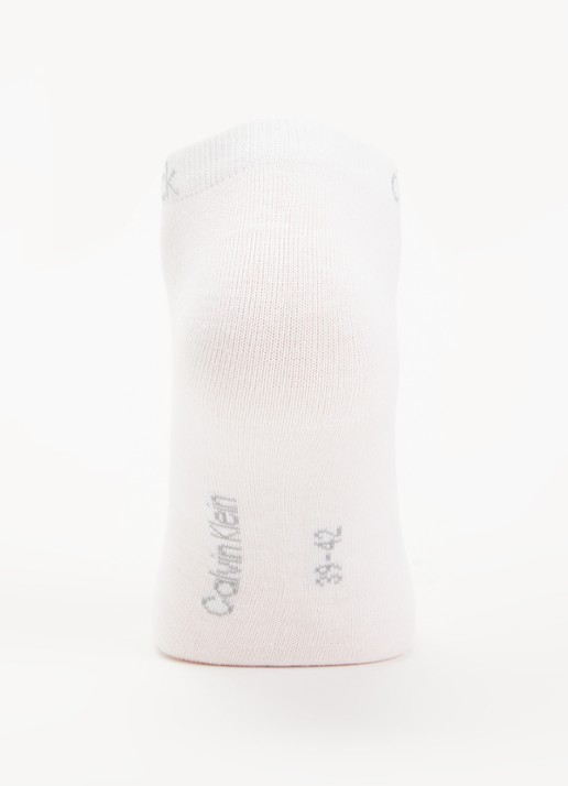 Calvin Klein Sneakersokken met logo in 3-pack - voorkant 2 wit